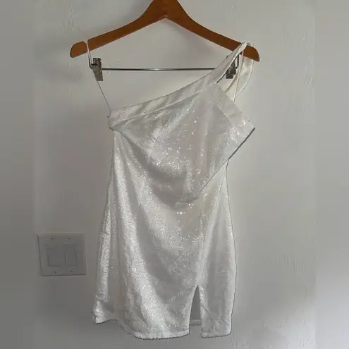 superdown  Cicely White Sequin Mini Dress Sz S - Image 5