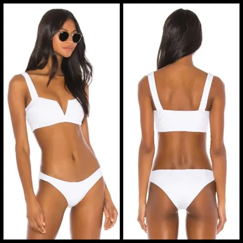 l*space 💕L*💕 Ribbed Lee Lee Bikini Top ~ White Medium NWT