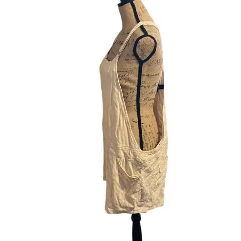 Torrid  Cream and Tan Striped Linen Blend Romper