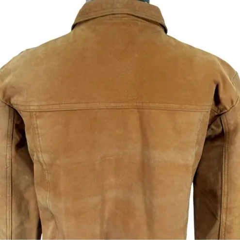Vintage Passport Suede Leather Jacket Size Large Tan