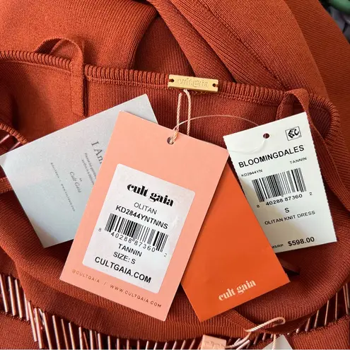 Cult Gaia NEW NWT Olitan Embellished Midi Dress In Tannin