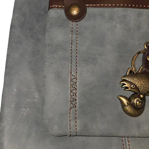 Chala Nwt Gemini Gray Crossbody Bag Purse With Fox Keychain