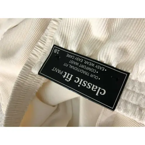 Alfred Dunner Classic Fit Pants 18 Plus Size Womens Nylon Pull On Pant NWT White