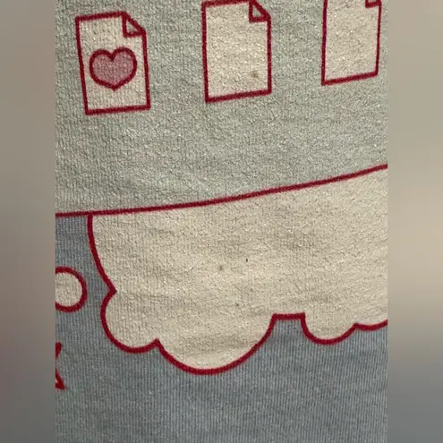 EUC Port & Company Blue, Pink and White Moon Vaporwave Aesthetic tee size small Blue