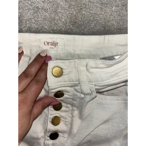 oraije paris white jeans cropped flare boot cut Size Small 25x24