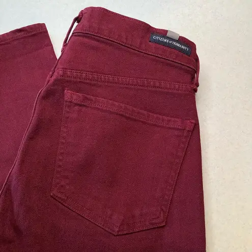 Citizens of Humanity  Jeans 25 Elsa Mid Rise Slim Crop Carmine Red