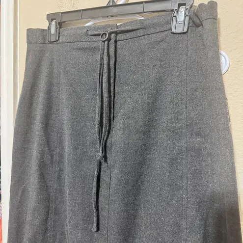 Vintage Ivy Gray Wool Maxi Skirt sz 14 Made In USA Long modest minimalist