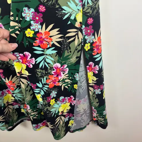 Terra & Sky Floral Pull On Maxi Skirt 4X Multicolor Stretch Side Slit Tropical - Image 5