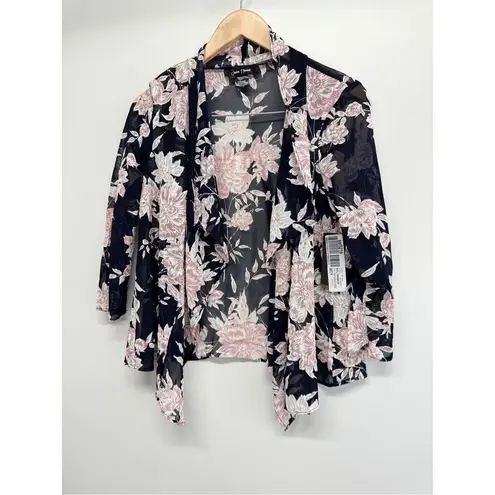 Jessica Howard Jessica Howard Light Jacket Size 12 Petite Black Pink Open Front NEW