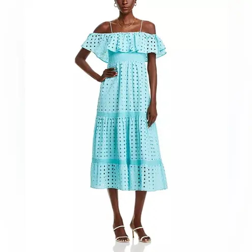 T Tahari T-Tahari Eyelet Maxi Dress in Blue Haze, Size XS, NEW