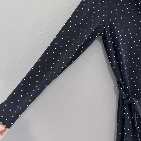 Brooks Brothers  Womens Star Print Shirt Dress Button Down Navy White Sz …