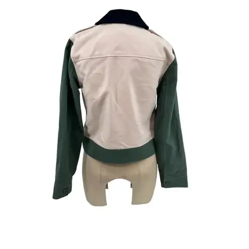 BLDWN Beck Jacket in Gloss Pink Colorblock Green Navy Blue Cropped Size Small