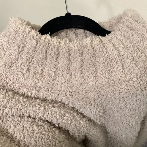 Barefoot Dreams Cozy Chic Beach Poncho Weather Fringe Beige Style 627 One Size