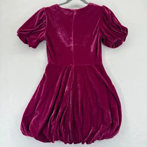 Fanco Velvet Dress Women's Small Purple Short Sleeve Party Mini