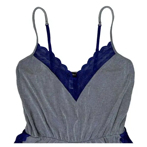 Cosabella Anthropologie Sweet Dreams Blue Lace Dot Sleep Mini Romper Playsuit SP