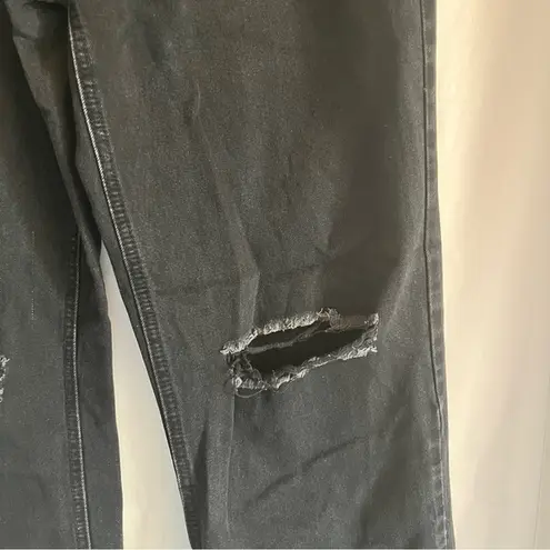 Ymi Black Denim Jeans Junior Size 9 High Rise Wide Leg Hipster Punk Edgy Grunge