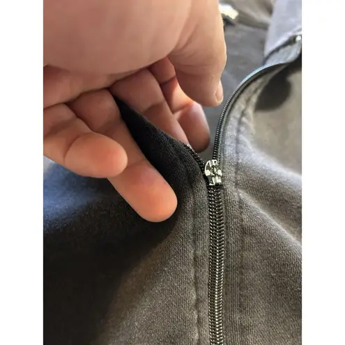 Jäegermeister Black Hoodie Sweatshirt Sz 2XL Full Zip Pockets White Stripe Trim