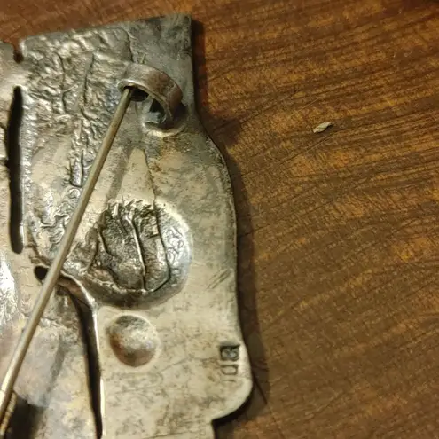 Spartan Mural Vintage Greek Warrior Brooch Shield Helmet Design Unique Split Silver