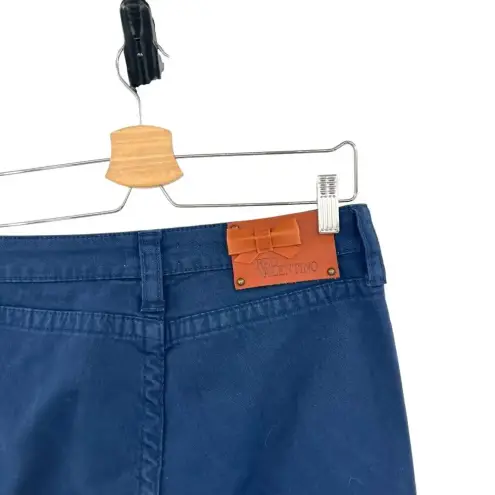 RED Valentino Navy Blue Cargo Pants Ankle Skinny Bow Detail Size Size 6