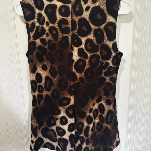 Susan Lawrence Leopard Print Sleeveless Blouse Top Women’s Animal Print Size S