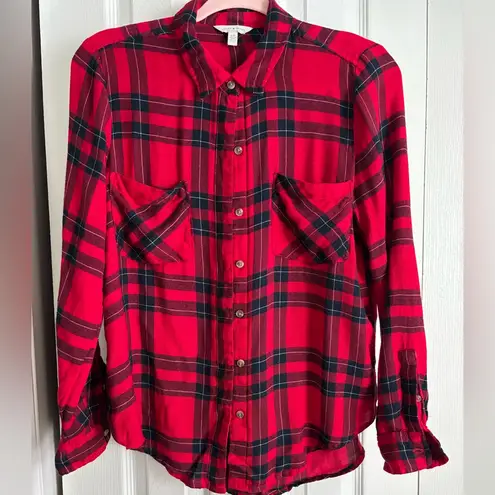 Lucky Brand  Red Plaid Flannel Shirt | Size S/P