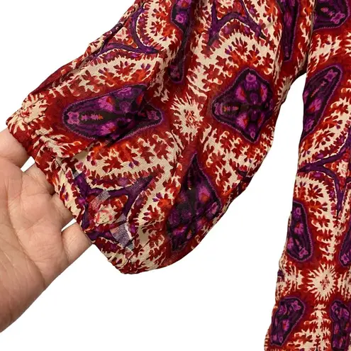 Bila Womens 3/4 Sleeve Drop Shoulder Crochet Trim Top FUSCHIA size XXL