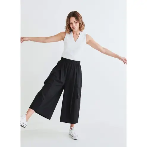 NWT Ruti The Cargo Skirt Pants in Black Lightweight Wide Leg Pant L/XL $259 Size undefined