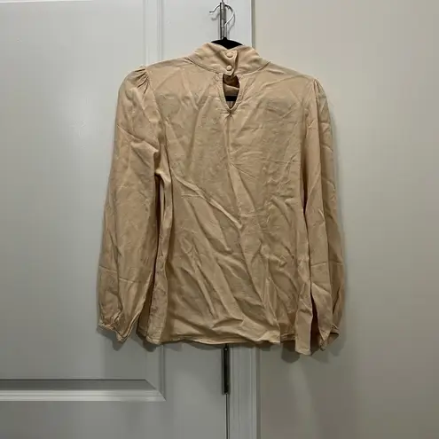 Flynn Skye Cream Lina Long Sleeve Cut Out Top Size Medium $159