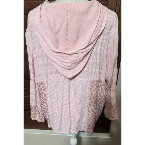 CITRON Santa Monica Hoodie Jacket Lightweight Pink full zip sz L USA textured Size L