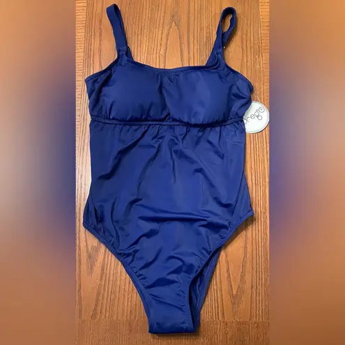 Prego Pregnancy Maternity One Piece Empire Tank Swimsuit Navy Blue Size Medium