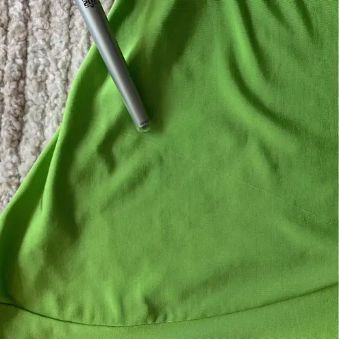 Atlein One Shoulder Ruched Dress Lime Green Size Small