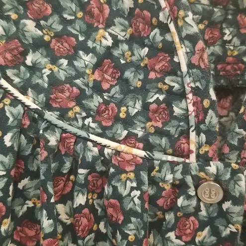 Vintage 80's HerbCraft II House Coat Duster Cottagecore Prairie Floral Medium