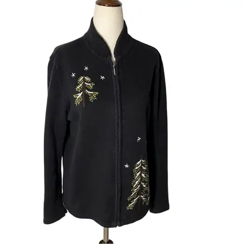 Breckenridge VINTAGE Embroidered Winter Trees Cardigan