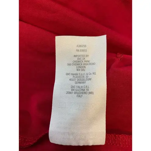 Susan Graver Modern Essentials Cool Cotton Long Sleeve Top Womens 1X Scoop Red