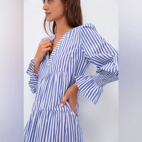 Tuckernuck Pomander Place Blue and White Stripe Cotton Poplin Kenzo Dress - XL