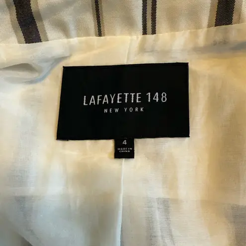 Lafayette 148 Marie Striped Silk blend Blazer. Size 4 Black
