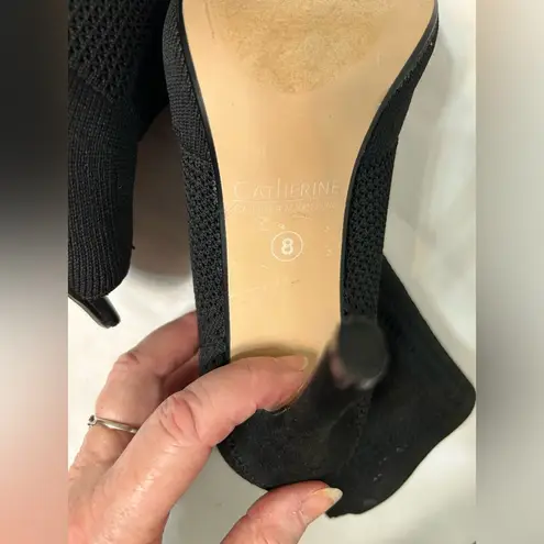 Catherine Malandrino Women’s Shoes Heels Stretch Peep Toe Black Booties Sz 8