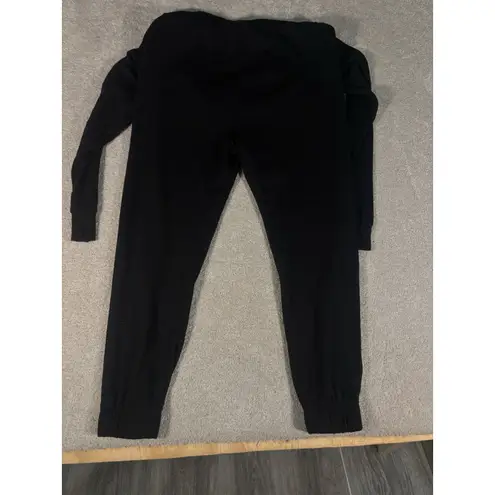 Beyond Yoga Womens Small Black Overlapping USA Cozy Soft Long Sleeve Jumpsuit