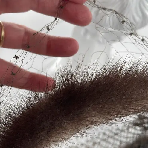 Vintage mink halo with cage. Brown
