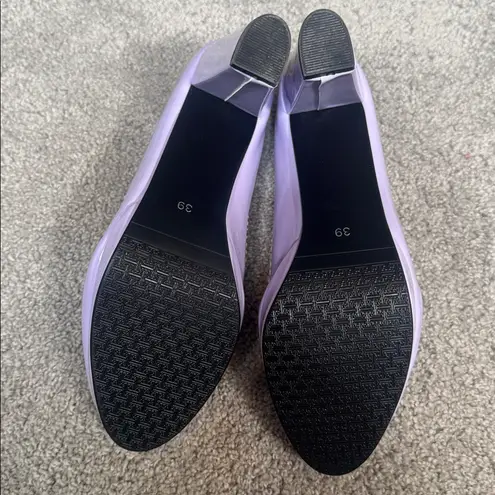 Women’s Purple Chunky Heel Mary Jane Pumps Cute Bow Round Toe Size 8 NEW Purple