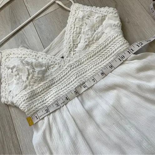 Goop Bohemian Romper lace crochet flowy womens White (small) romantic festival