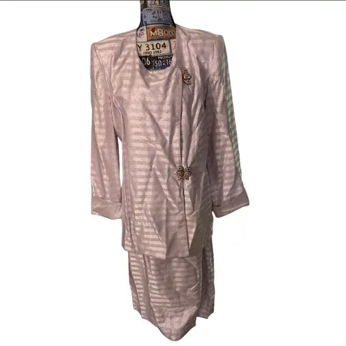 Moshita Couture Lavender And Silver Metallic Skirt Suit Size 16 Purple