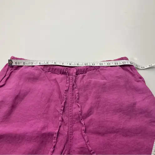 Nation Ltd 100% Linen Pink Pants Women Size Small Coastal Pull-on Pockets *FLAW