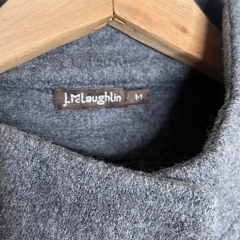 J. McLaughlin Women's Gray Merino Wool Snap Button Short Jacket Pockets Medium