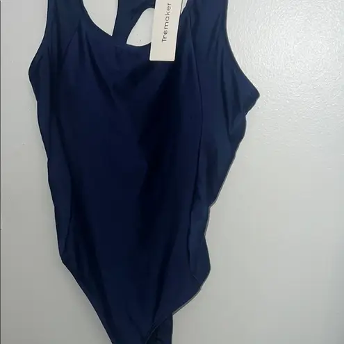 Blue One Piece Swimsuit with Scoop Neckline and Racerback Design Size XL