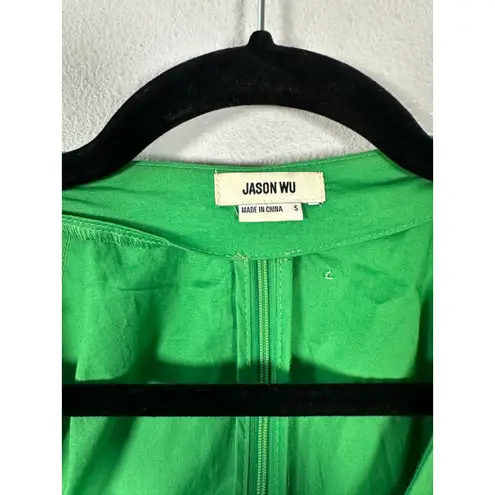 Jason Wu Poplin Cut Out Mini Dress Kelly Green Size Small