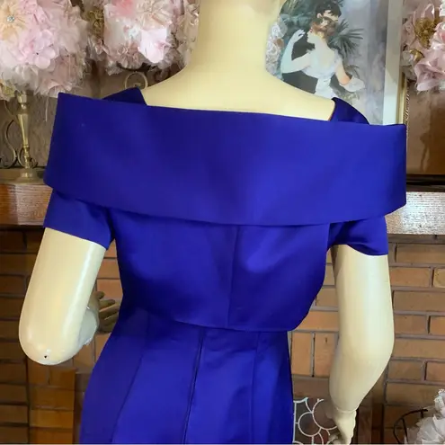Alex Evenings VINTAGE 1990'S ELECTRIC PURPLE/BLUE COCKTAIL DRESS & BOLERO SET 6