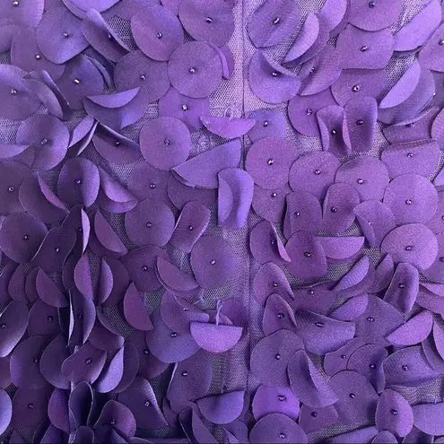 THEIA Flower Petal Dress Size 4 Beaded Fairytale Party Event Date Formal Wedding Purple