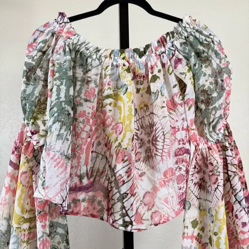 Live 4 Truth Festival Romantic Boho Crop Top Off Shoulder Ruffle Lightweight Medium Western