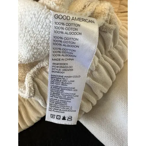 Good American  Crop Cotton Fleece Sweatshirt‎ Off White size 5